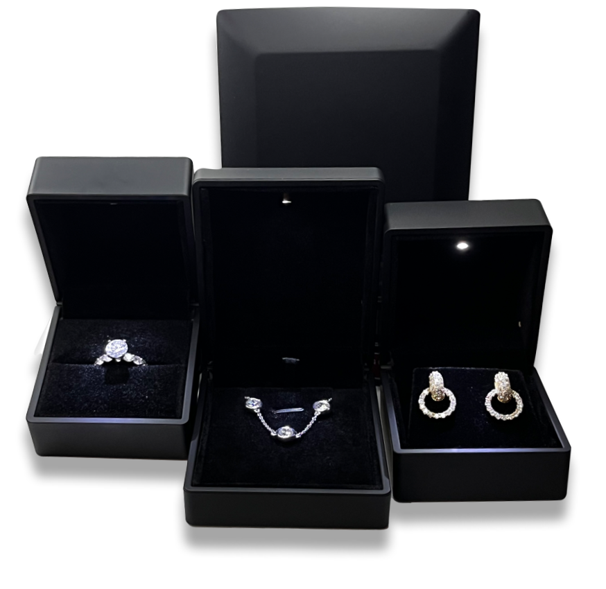 LED Jewelry Box Set: Black, Navy Blue, or Combination (2 Sets)