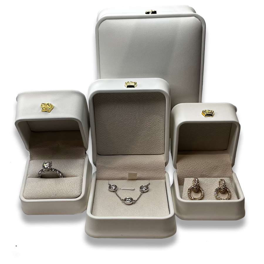 Leatherette Jewelry Box Set: Black, Grey, White, or Combination (3 Sets)