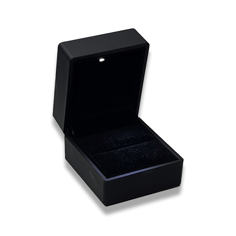 Black LED Ring Box - LED light -  Elegant Jewelry Case