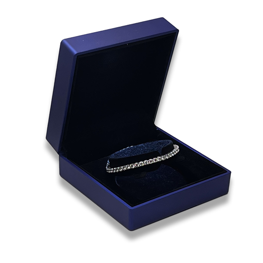 Navy Blue LED Bracelet Box - LED light -  Elegant Jewelry Case