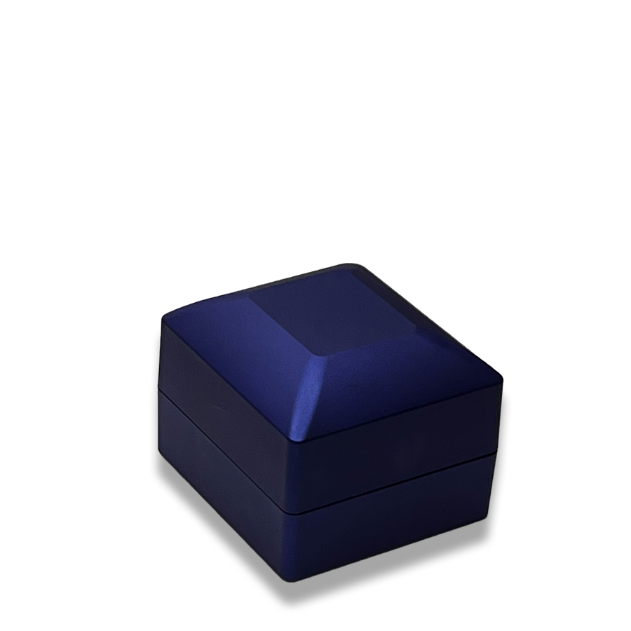 Navy Blue LED Ring Box - LED light -  Elegant Jewelry Case