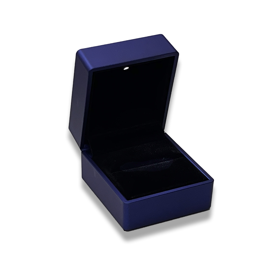 Navy Blue LED Ring Box - LED light -  Elegant Jewelry Case