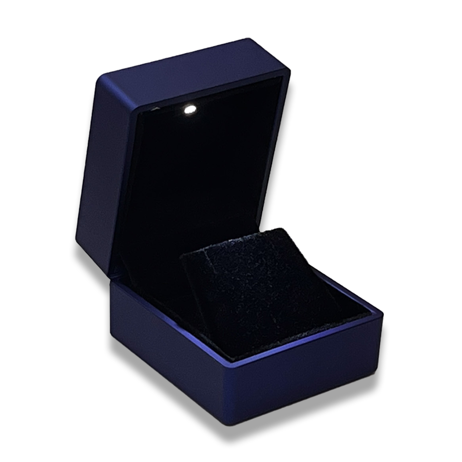 Navy Blue LED Earring Box - LED light -  Elegant Jewelry Case