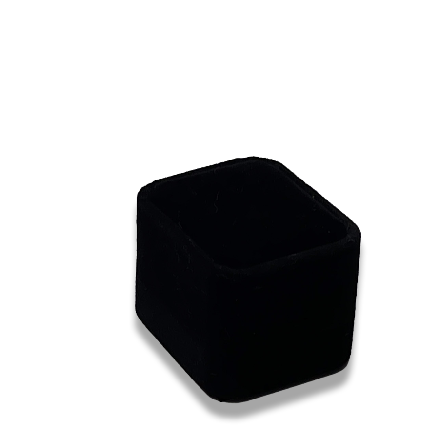  Black Ring Box - Velveteen -  Elegant Jewelry Case