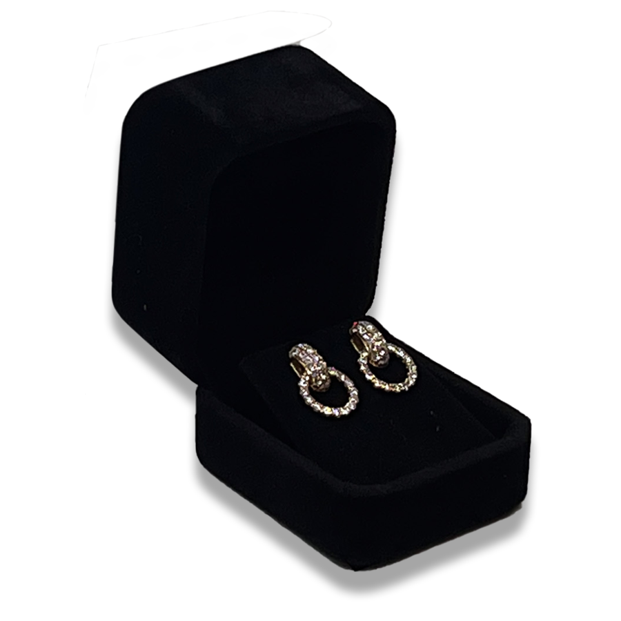 Black Earring Box - Velveteen - Elegant Jewelry Case