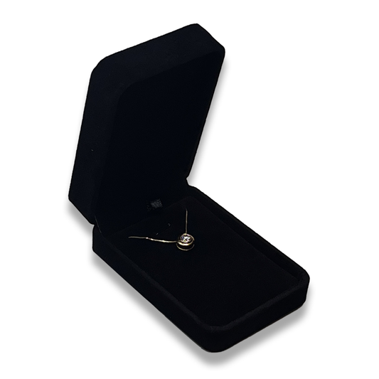  Black Pendant Box - Velveteen -  Elegant Jewelry Case