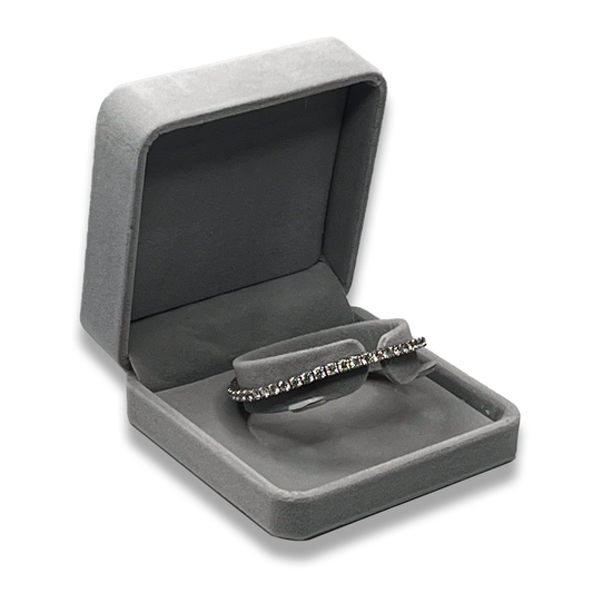 Grey Ring Box - Velveteen -  Elegant Jewelry Case