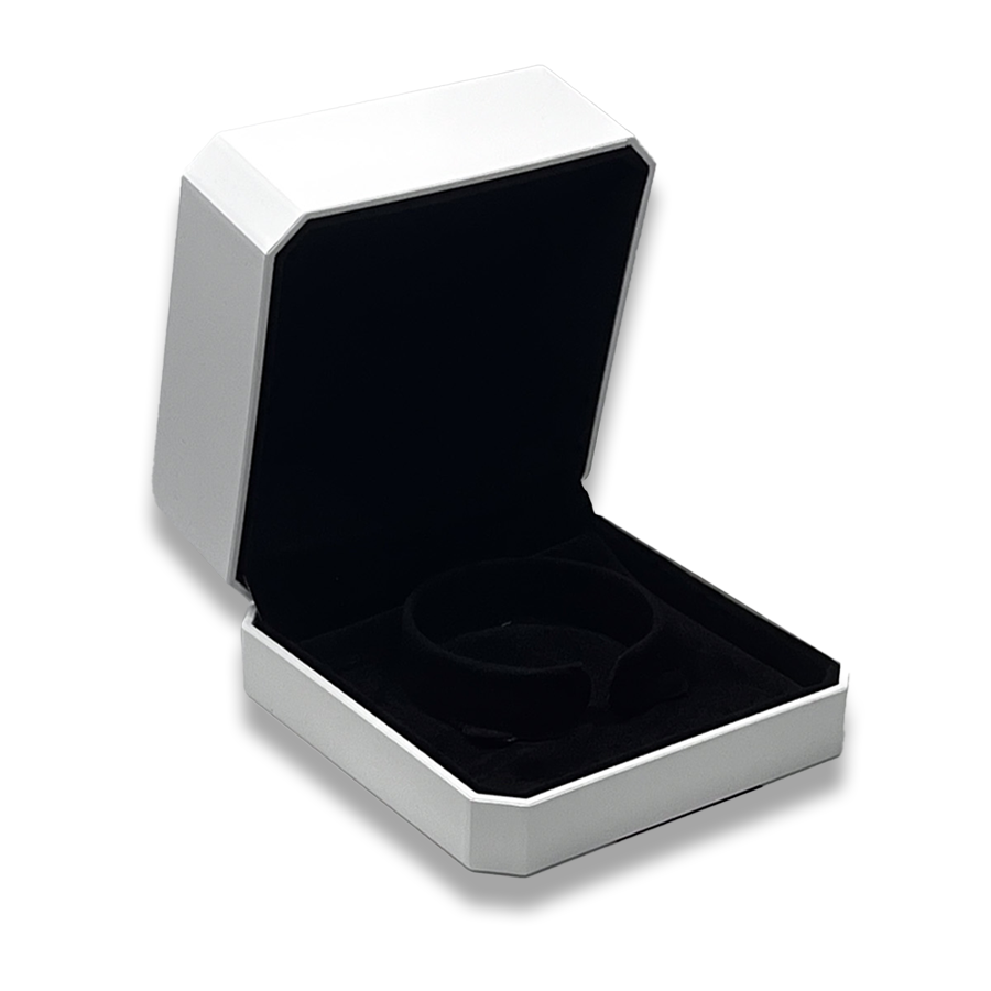 Premier White Bracelet Boxes - Plastic Case -  Elegant Jewelry Case