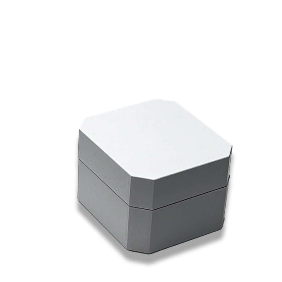 Premier White Ring Box - Plastic Case -  Elegant Jewelry Case