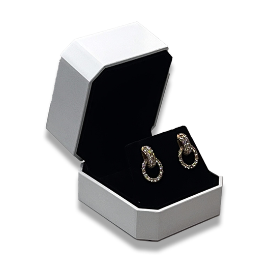 Premier White Earring Box - Plastic Case -  Elegant Jewelry Case