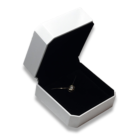 Premier White Pendant Box - Plastic Case -  Elegant Jewelry Case