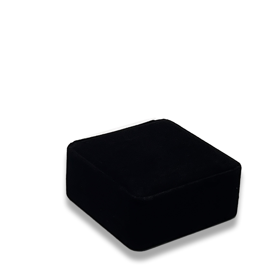 Black Ring Box - Velveteen -  Elegant Jewelry Case